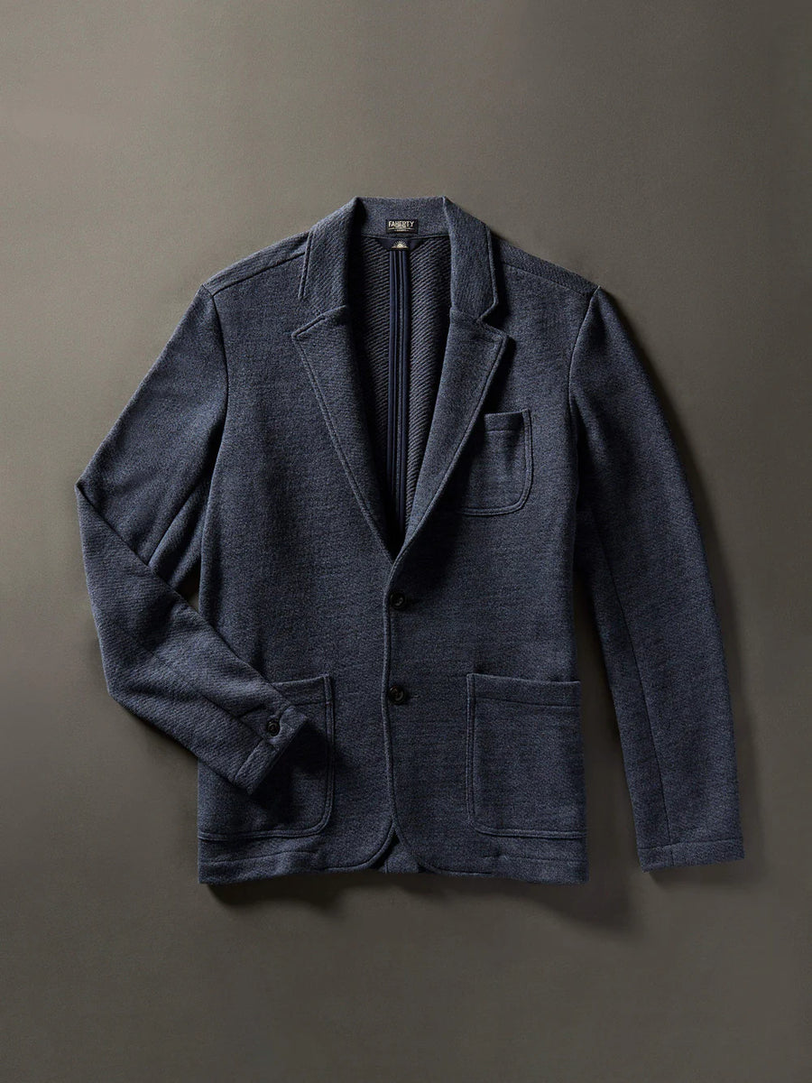 Inlet Knit Blazer - Deep Navy Melange