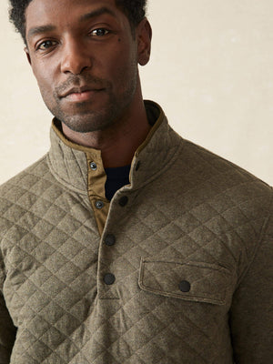 Epic Quilted Fleece Pullover - Olive