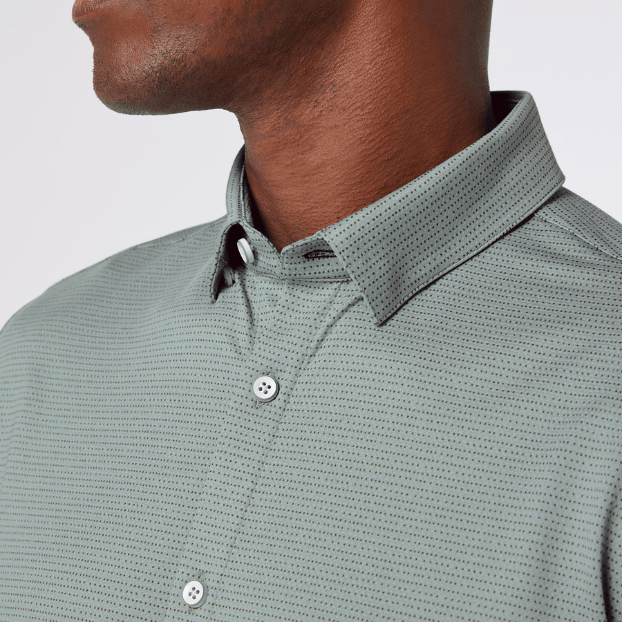 Halyard Shirt - Pale Green Dot Stripe