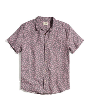 Stretch Selvage Shirt SS - Asphalt Palm Print