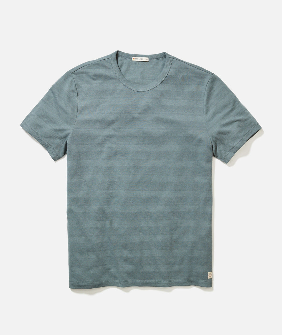 Signature Jacquard Crew Tee - Balsam Green