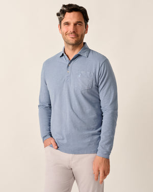 Coastal Wash L/S Polo - Cloudburst