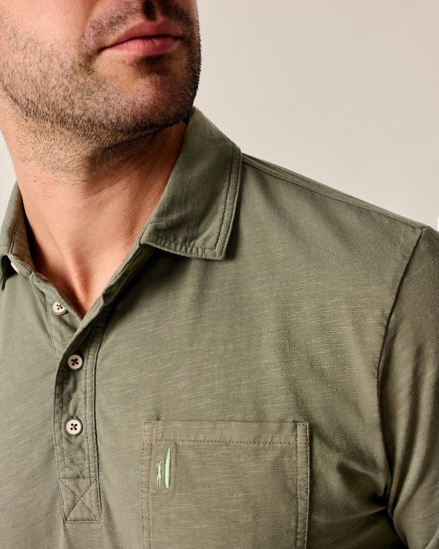 Coastal Wash LS Polo - Agave