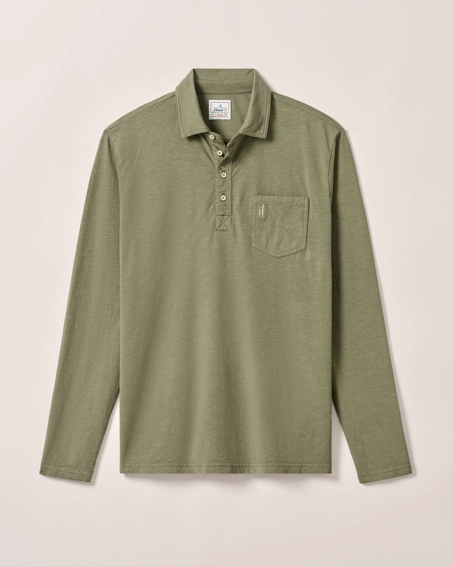 Coastal Wash LS Polo - Agave