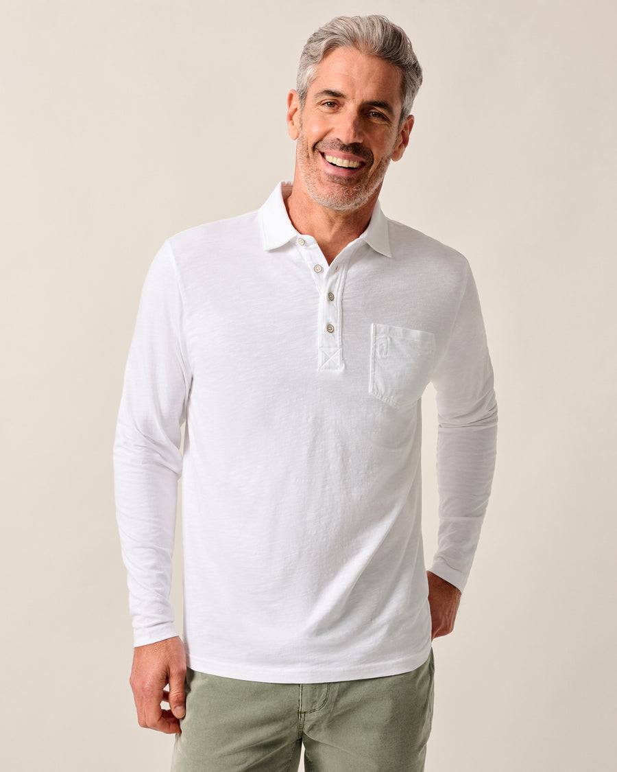 Coastal Wash L/S Polo - White