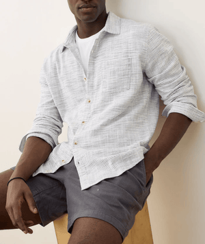Stretch Selvage Shirt - Natural Stripe