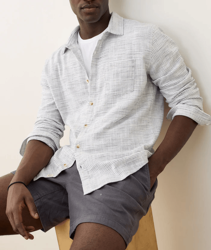 Stretch Selvage Shirt - Natural Stripe