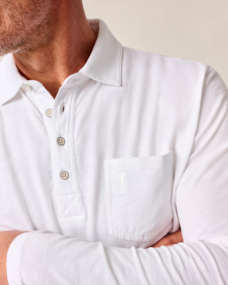 Coastal Wash L/S Polo - White