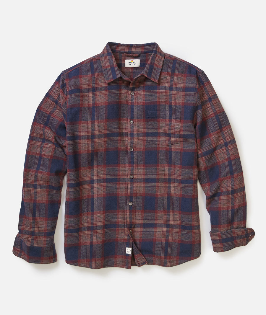 Tahoe Flannel - Navy/Burgundy Plaid