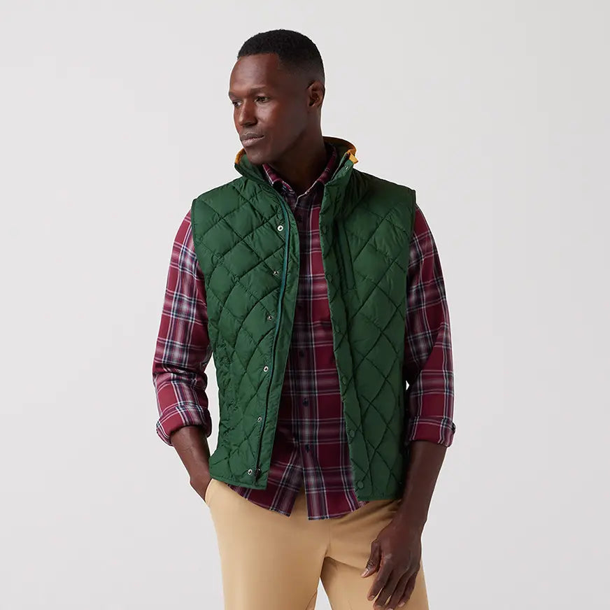 Belmont Quilted Vest - Spruce Solid