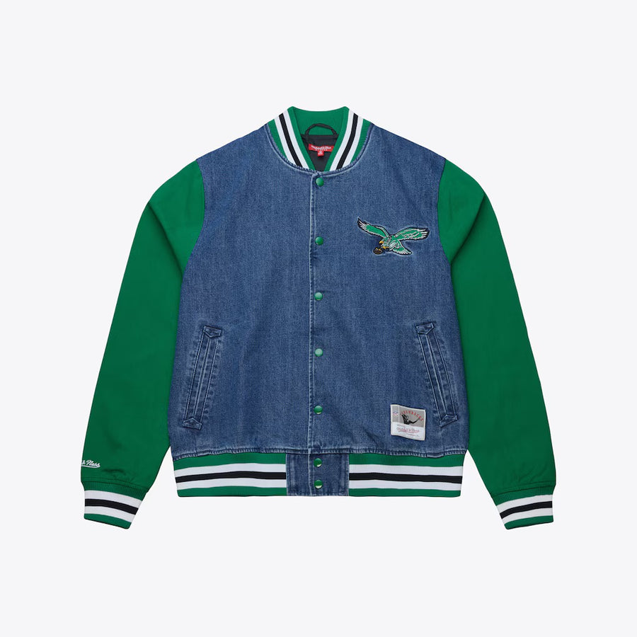 Eagles Denim Varsity Jacket