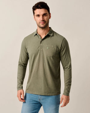 Coastal Wash LS Polo - Agave