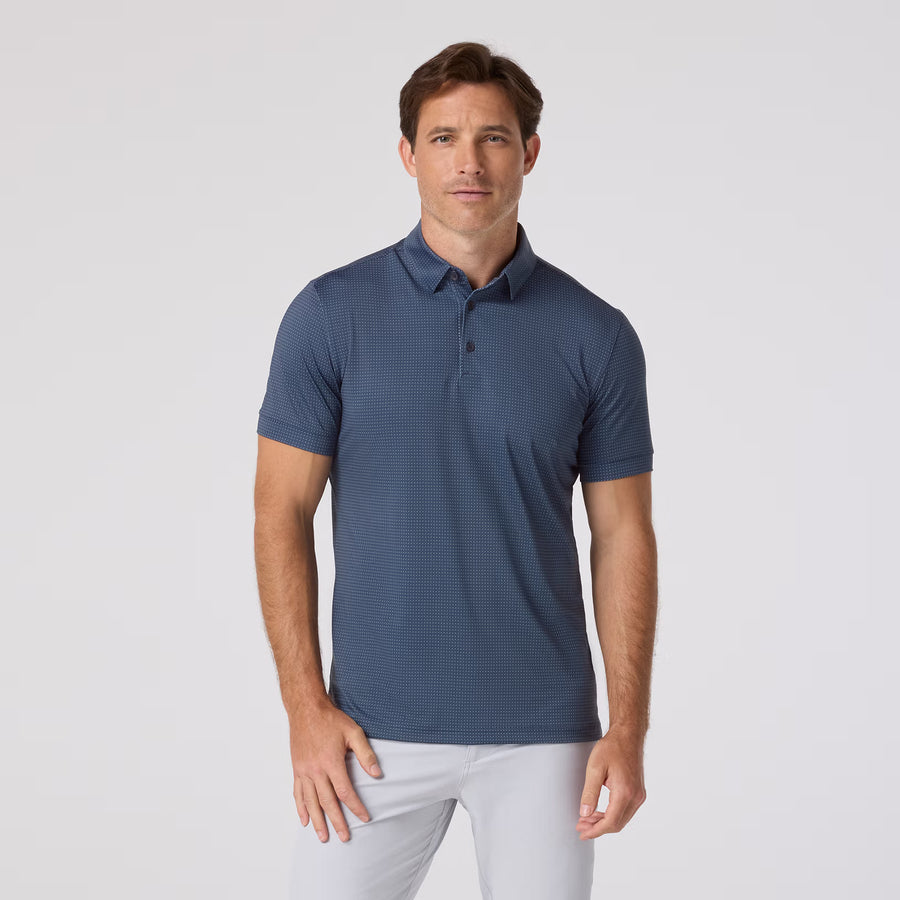 Versa Polo - Navy Hollow Dot