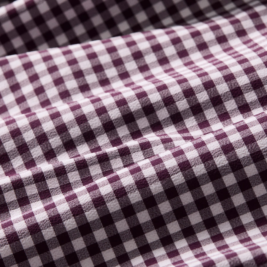 Leeward - Eggplant Crew Gingham