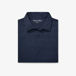 Halyard Polo - Navy Dot Stripe