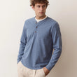 Load image into Gallery viewer, Luxe Jersey Henley - Collegiate Blue
