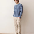 Load image into Gallery viewer, Luxe Jersey Henley - Collegiate Blue
