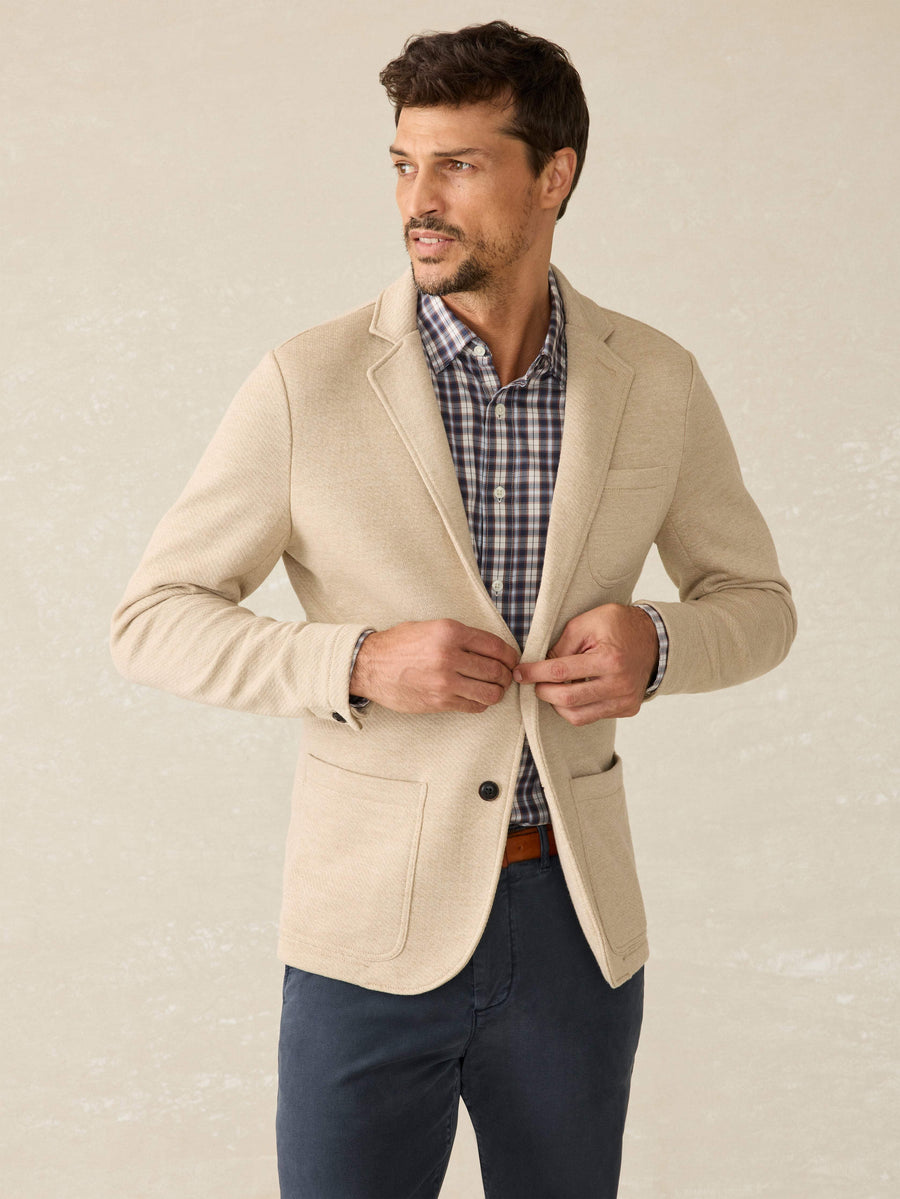 Inlet Knit Blazer - Khaki Fields