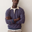 Load image into Gallery viewer, Sueded Rugby Polo - Navy/Red Stripe
