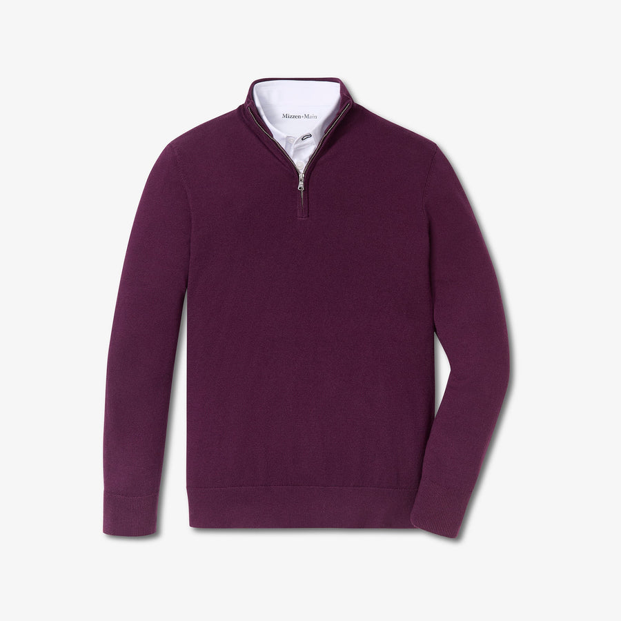 Heritage Quarter Zip Sweater - Eggplant