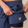 Load image into Gallery viewer, Sport &amp; Swim Short (6") - Navy/Blue Stripe
