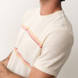 Load image into Gallery viewer, Jacquard Crew Tee - White Sunset Stripe
