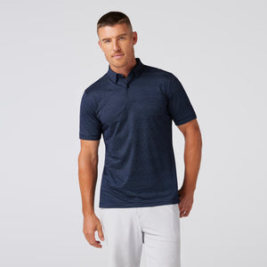 Halyard Polo - Navy Dot Stripe