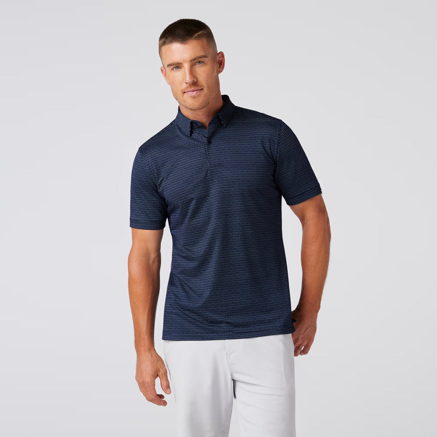 Halyard Polo - Navy Dot Stripe