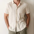 Load image into Gallery viewer, Stretch Selvage Short-Sleeve - Cream Embroidery
