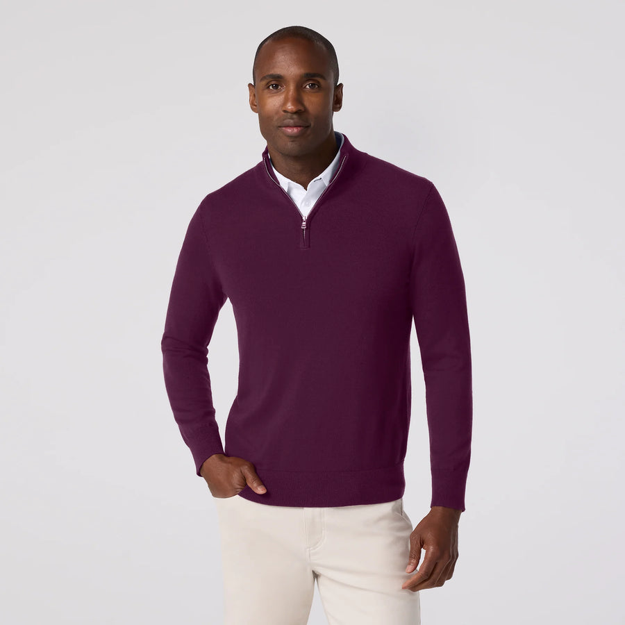 Heritage Quarter Zip Sweater - Eggplant