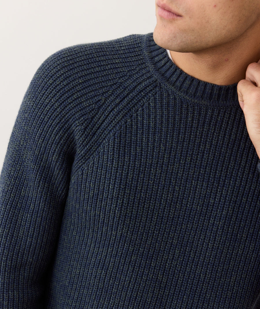 Inverness Crew Sweater - Navy/Green