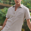 Load image into Gallery viewer, Stretch Selvage Short-sleeve - Matchstick Print
