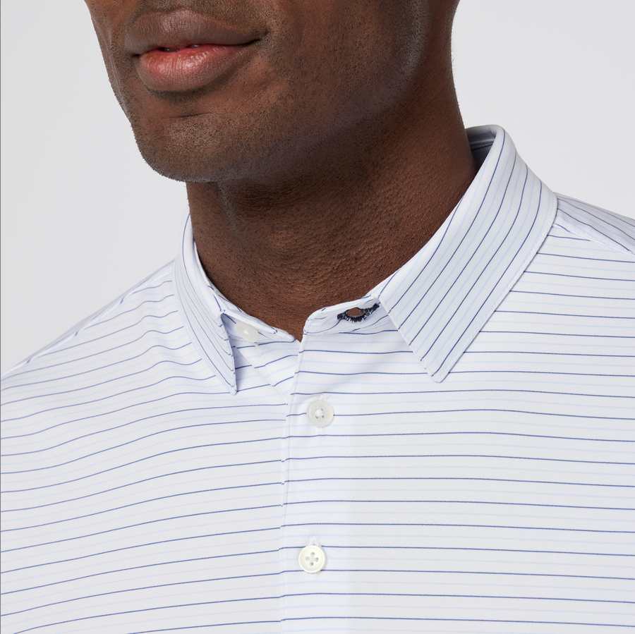Versa Polo - White Multi Stripe