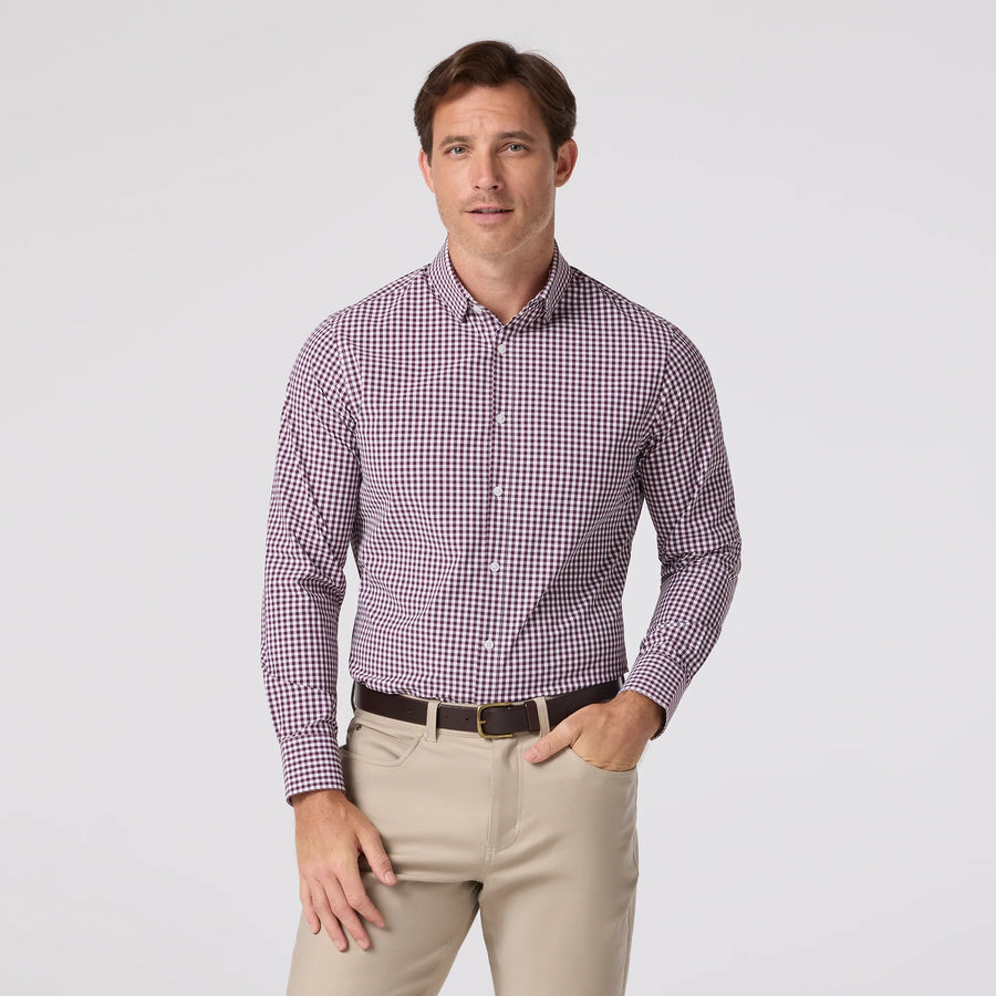Leeward - Eggplant Crew Gingham