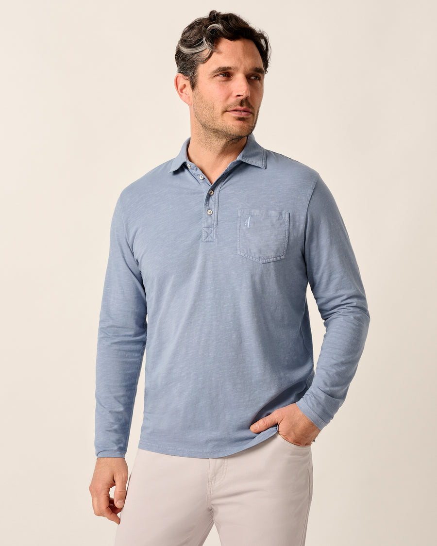 Coastal Wash L/S Polo - Cloudburst