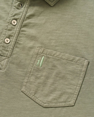 Coastal Wash LS Polo - Agave