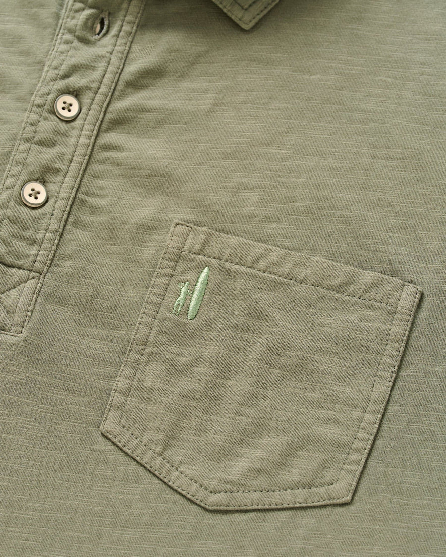 Coastal Wash LS Polo - Agave