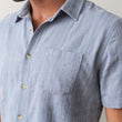 Load image into Gallery viewer, Stretch Selvage Short-Sleeve - Blue Dobby
