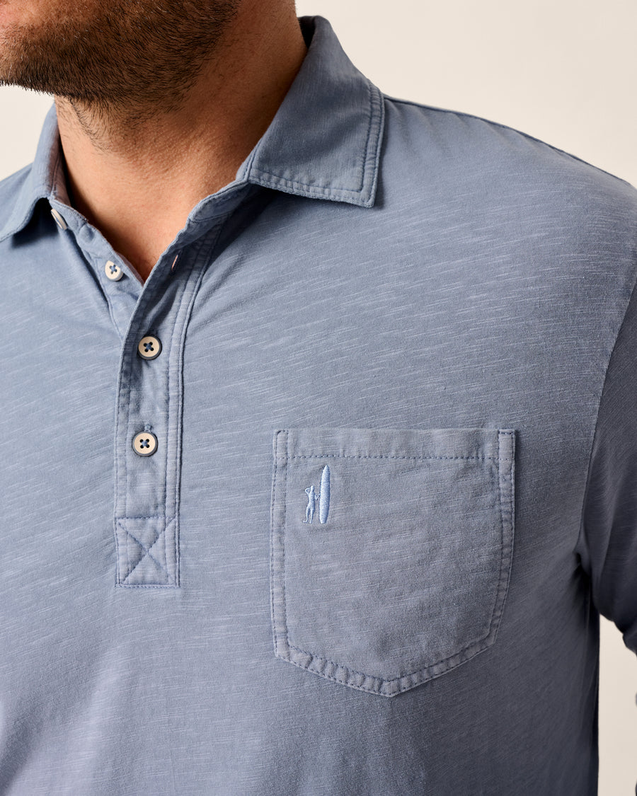 Coastal Wash L/S Polo - Cloudburst