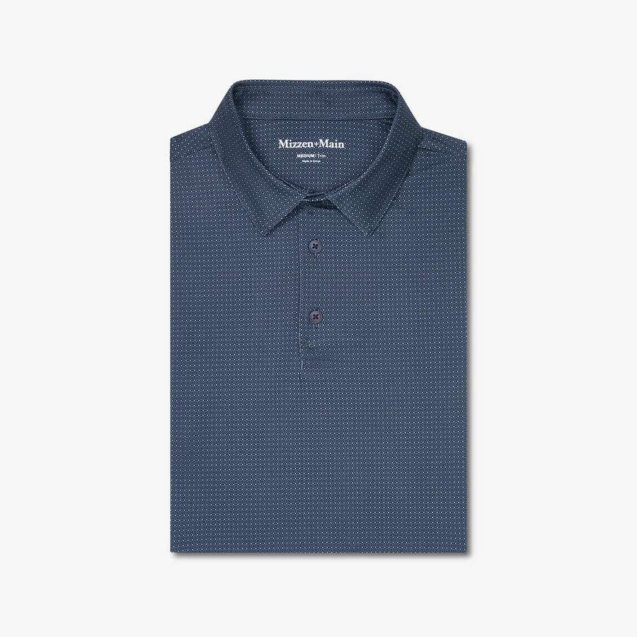 Versa Polo - Navy Hollow Dot