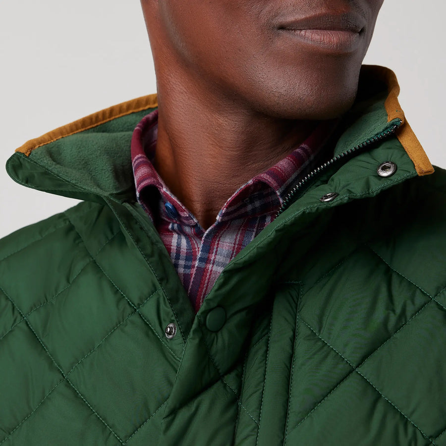 Belmont Quilted Vest - Spruce Solid