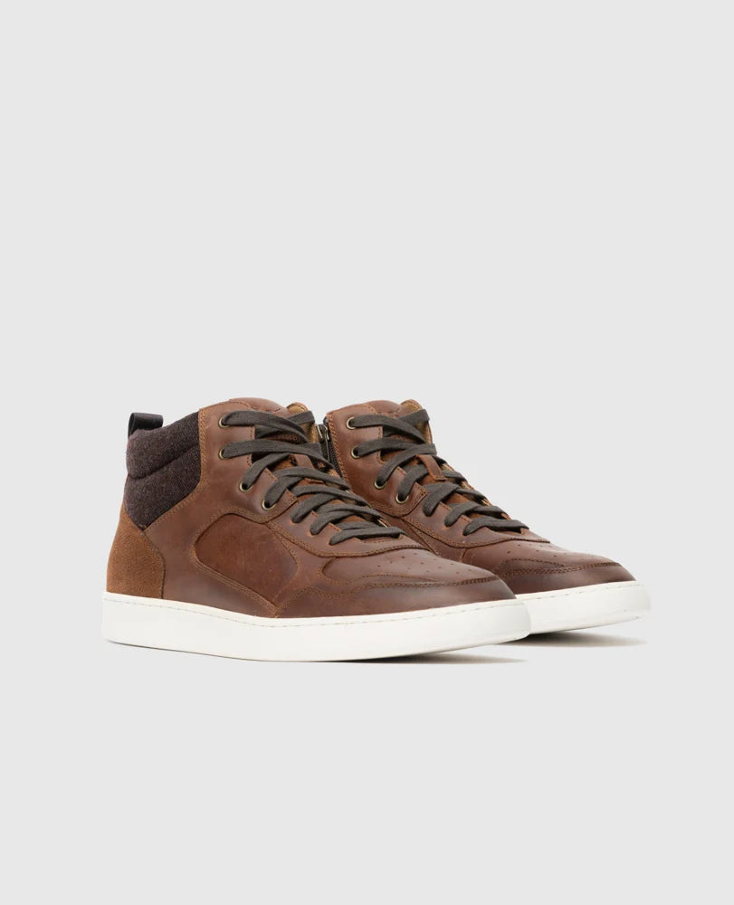 Rodd & Gunn Men\'s Suffolk Hi Top Sneaker Rodd & Gunn Suffolk Hi-Top Leather Trainers, Coffee main image 4