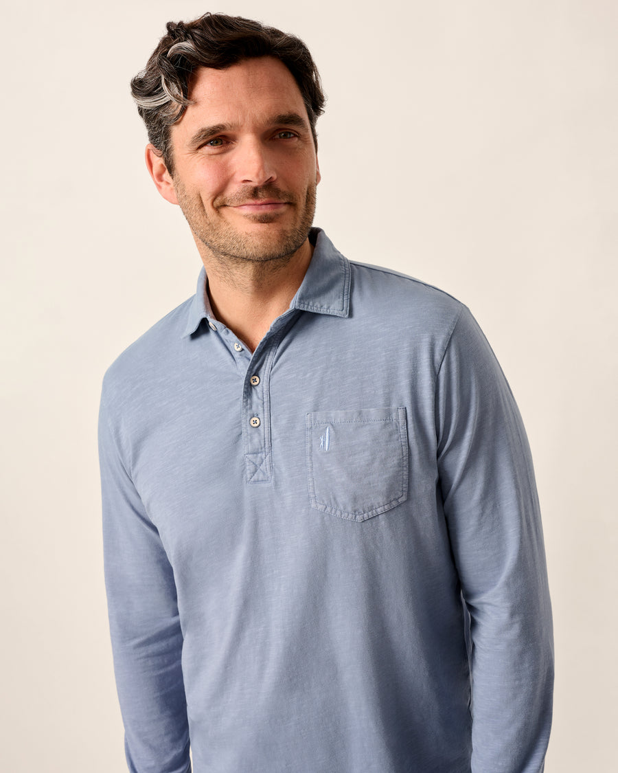 Coastal Wash L/S Polo - Cloudburst