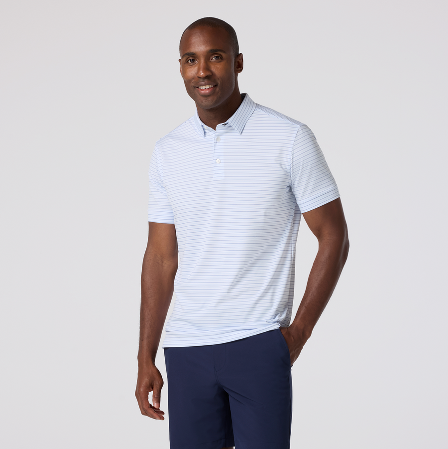 Versa Polo - White Multi Stripe