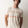 Load image into Gallery viewer, Jacquard Crew Tee - White Sunset Stripe
