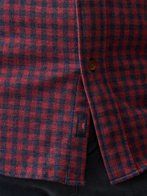 Coastline Knit Shirt - Navy/Red Gingham