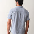 Load image into Gallery viewer, Stretch Selvage Short-Sleeve - Blue Dobby
