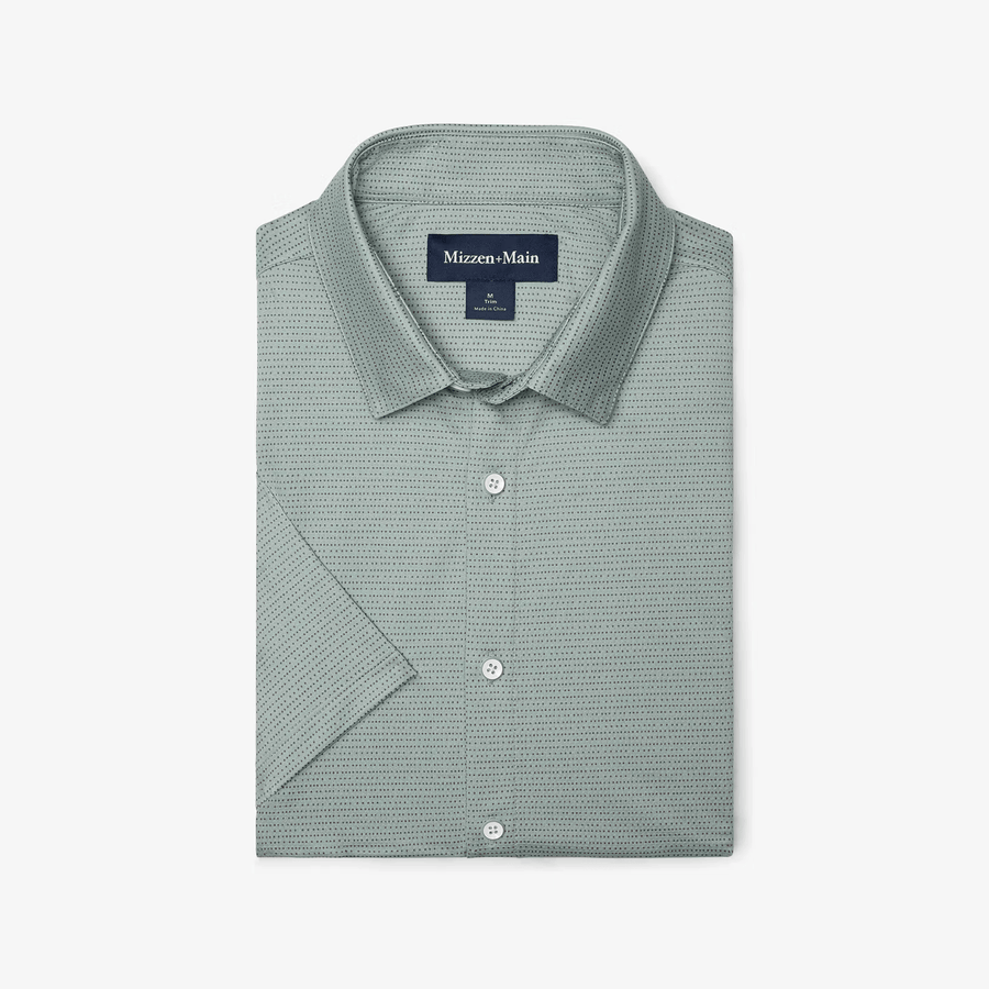 Halyard Shirt - Pale Green Dot Stripe