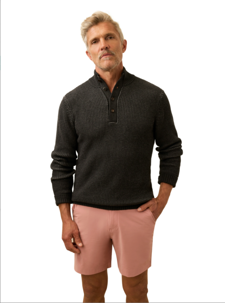 Quarter-Button Sweater - Graphite Night