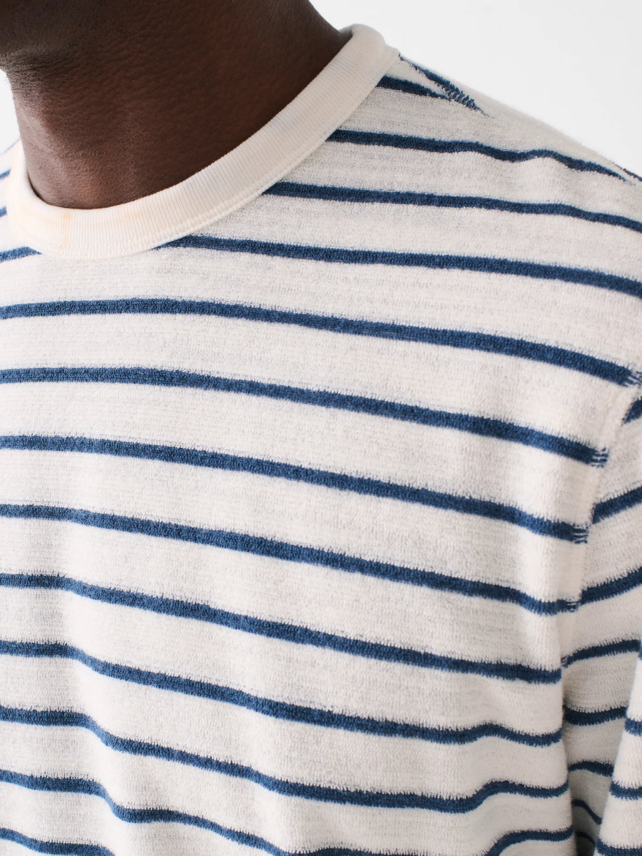 Cabana Towel Terry Crewneck - Breton White Stripe